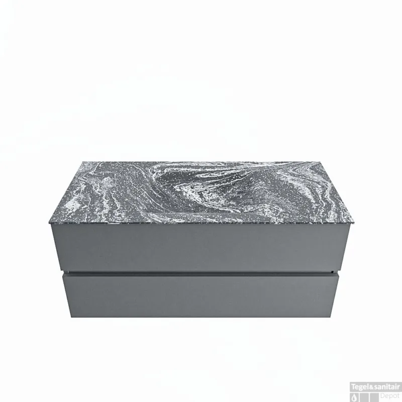 Bestel Nu MONDIAZ VICA-DLUX 110cm badmeubel onderkast Plata 2 lades. Inbouw wastafel CLOUD midden 1 kraangat, kleur Lava.