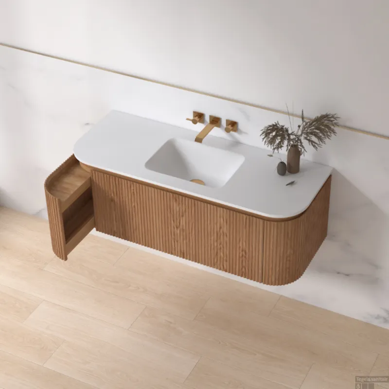 Badmeubelset Sanilux Eleganza 120 cm Keramiek Zonder Kraangat Acacia Betaalbaar