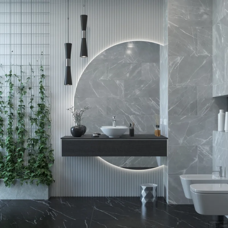 Badkamermeubelset Gliss Design Calypso 140 cm Zwart Eiken Seizoensaanbieding