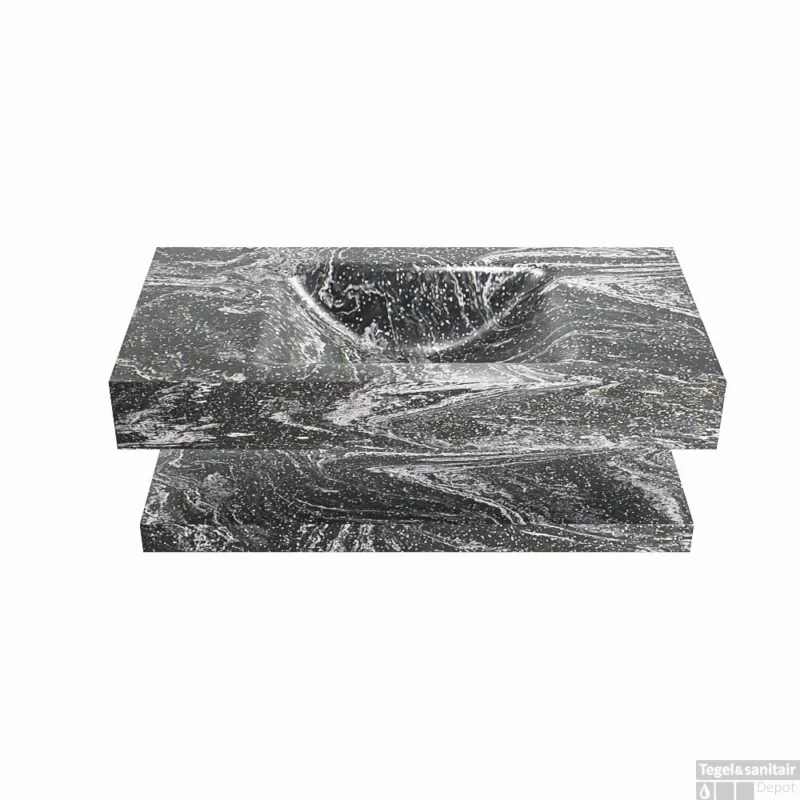 MONDIAZ ALAN-DLUX 90cm planchet Lava. Vrijhangende wastafel CLOUD midden 1 kraangat, kleur Lava. Betaalbaar