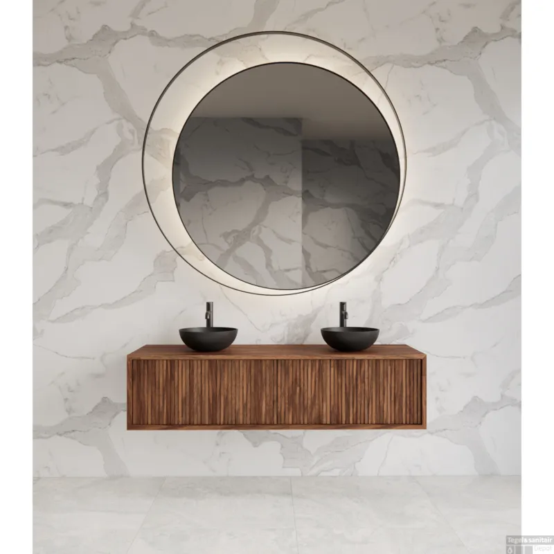 Onderkast Gliss Design Heronimus 140x45x35 cm 2 Laden Met Topplaat Walnut Korting