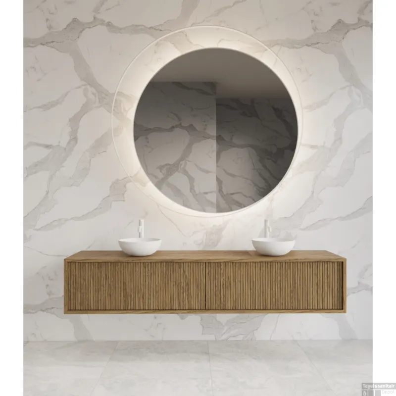 Laatste Kans Onderkast Gliss Design Heronimus 200x45x35 cm 2 Laden Met Topplaat Castle Brown