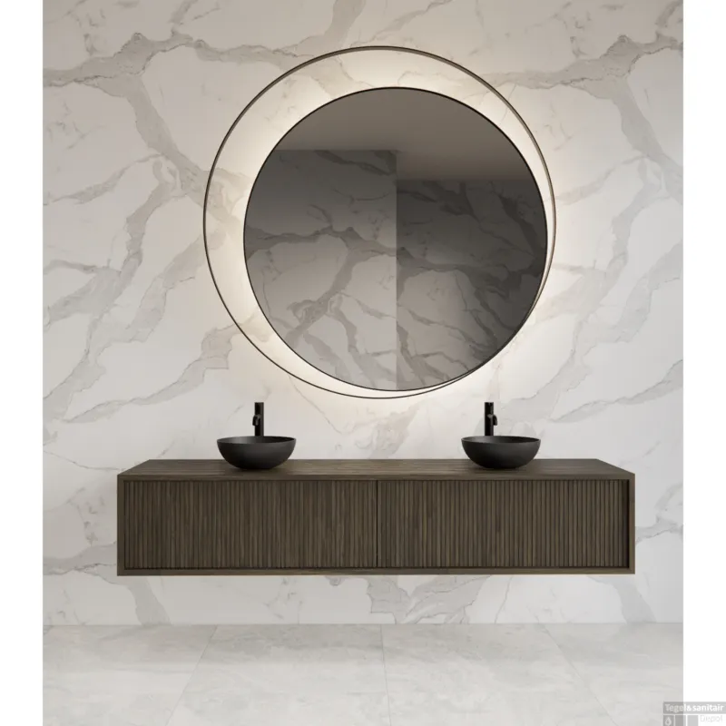 Direct Beschikbaar Onderkast Gliss Design Heronimus 200x45x35 cm 2 Laden Met Topplaat Charcoal