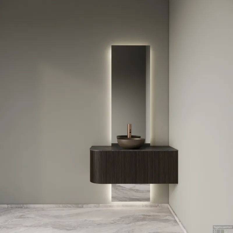 Badkamermeubelset Gliss Design Alluro 100 cm Rechts Ebony Korting