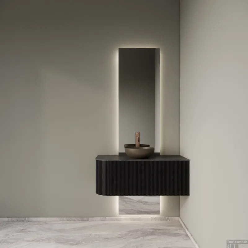 Alleen Vandaag Badkamermeubelset Gliss Design Alluro 100 cm Rechts Black Veneer