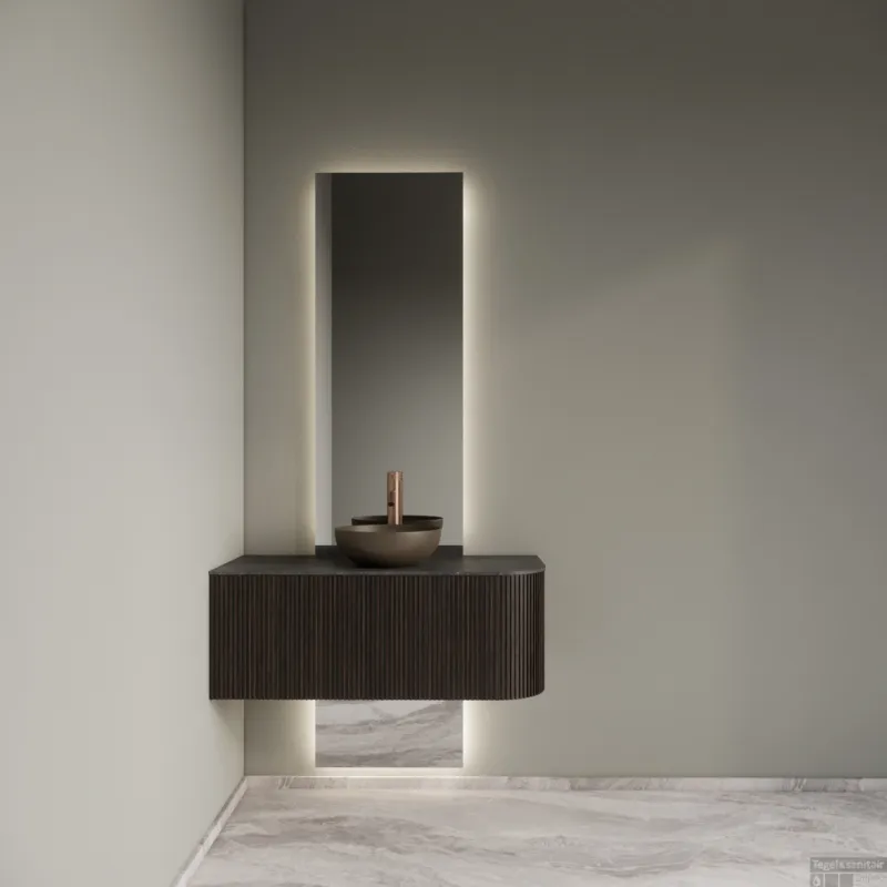 Badkamermeubelset Gliss Design Alluro 100 cm Links Ebony Flitsaanbieding