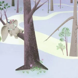 Komar Into Adventure Dumbo Sleep on Tree IADX8-044 Behang Meest Verkocht