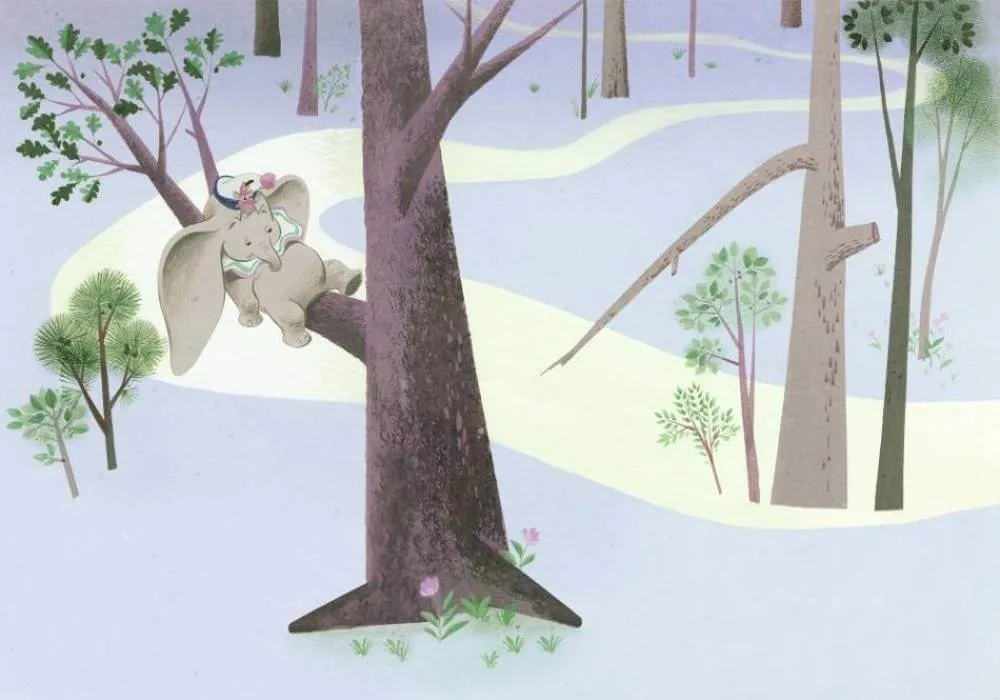 Komar Into Adventure Dumbo Sleep on Tree IADX8-044 Behang Meest Verkocht