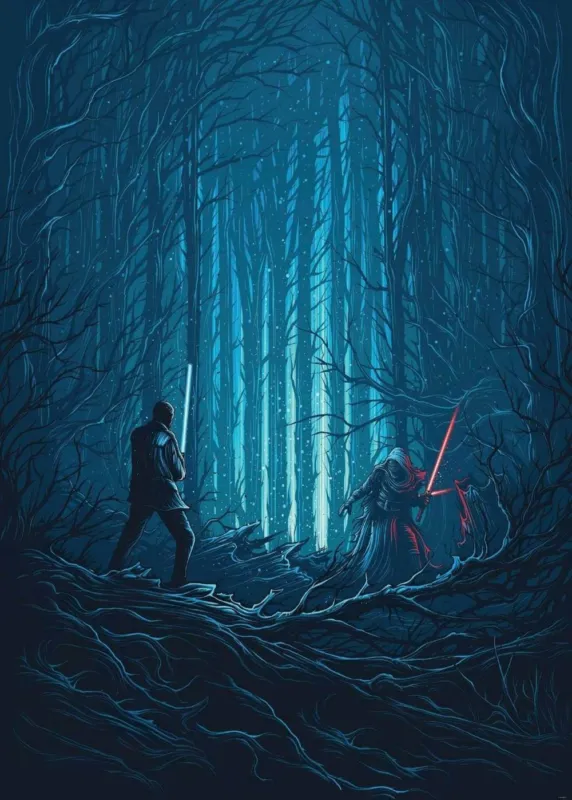 Betaalbaar Komar Into Adventure Star Wars Wood Fight IADX4-003 Behang