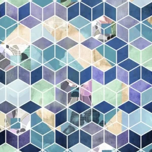 Express Levering Komar Pure Geometric Blue P024-VD2 Behang