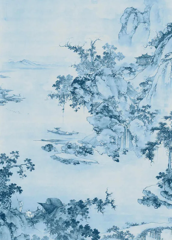 Seizoensaanbieding Komar Raw Blue China R2-005 Behang
