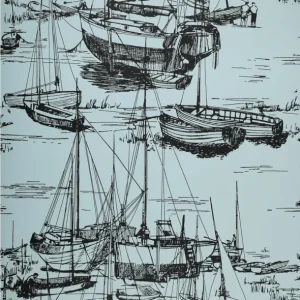 Behang Little Greene 20th Century Papers Zingara 1960 Cerulean Sea Beperkte Voorraad