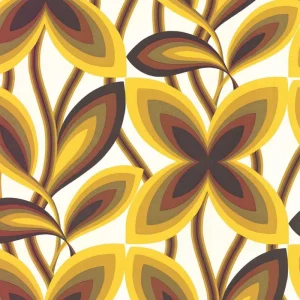 Behang Little Greene 20th Century Papers Starflower 1967 Marigold Betaalbaar