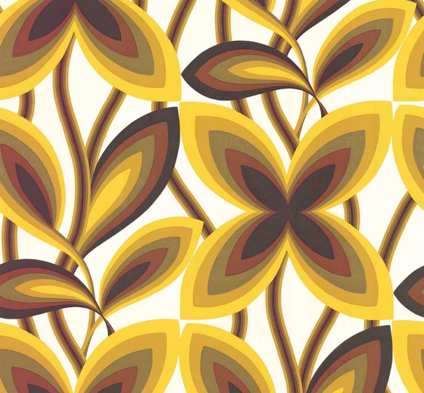 Behang Little Greene 20th Century Papers Starflower 1967 Marigold Betaalbaar