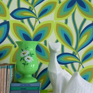 Behang Little Greene 20th Century Papers Starflower 1967 Platinum Lage Kosten