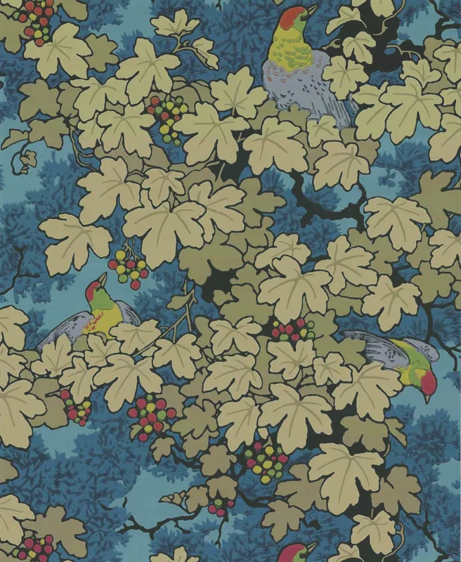 Populair Behang Little Greene Archive Trails Vine 1932 Bleu