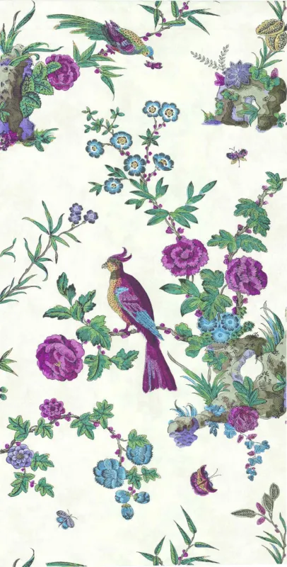 Betrouwbaar Behang Little Greene Archive Trails Darwin 1760 Serein
