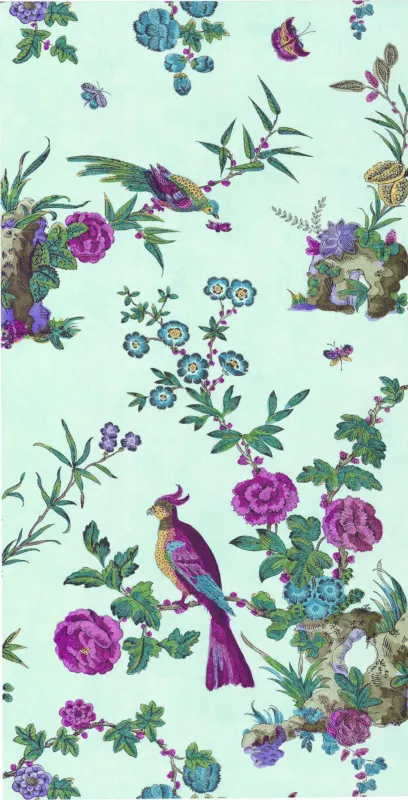 Behang Little Greene Archive Trails Darwin 1760 Azure Betaalbaar