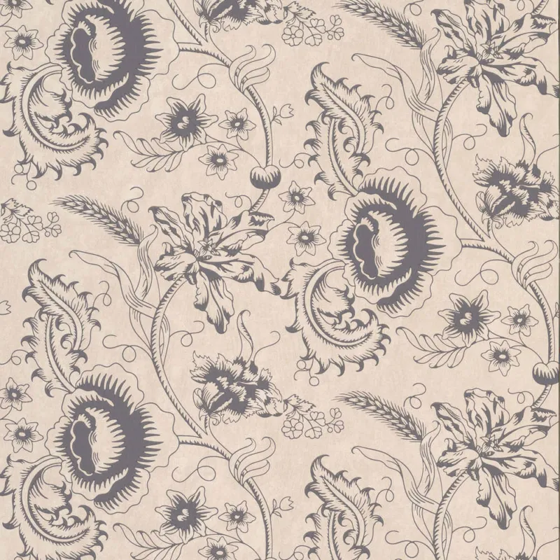 Behang Little Greene Archive Trails II Woodblock Mono Knightsbridge Fabrieksprijs