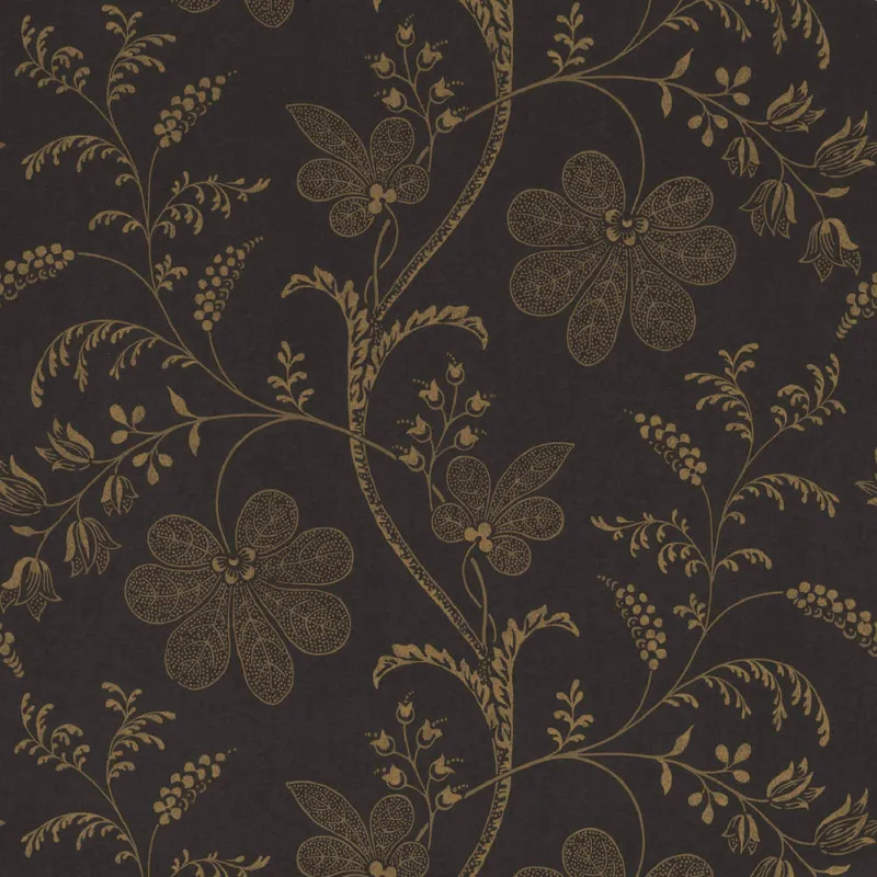 Bestel Nu Behang Little Greene London Wallpapers V Bedford Sq Ebony Gold