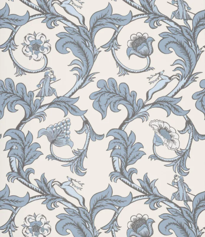 Behang Little Greene National Trust Papers Stag Trail Sky Rechtstreeks Van De Fabrikant