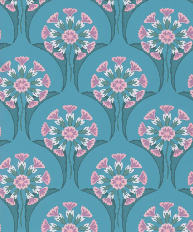 Behang Little Greene National Trust Papers Hencroft Azure Nieuw