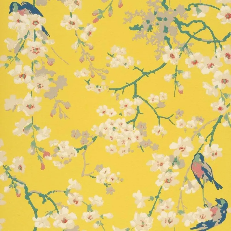 Finale Uitverkoop Behang Little Greene National Trust Papers II Massingberd Blossom Yellow
