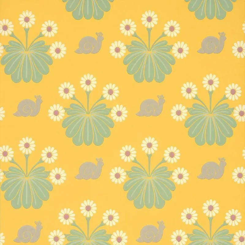 Behang Little Greene National Trust Papers II Burges Snail Lemon Aanbieding