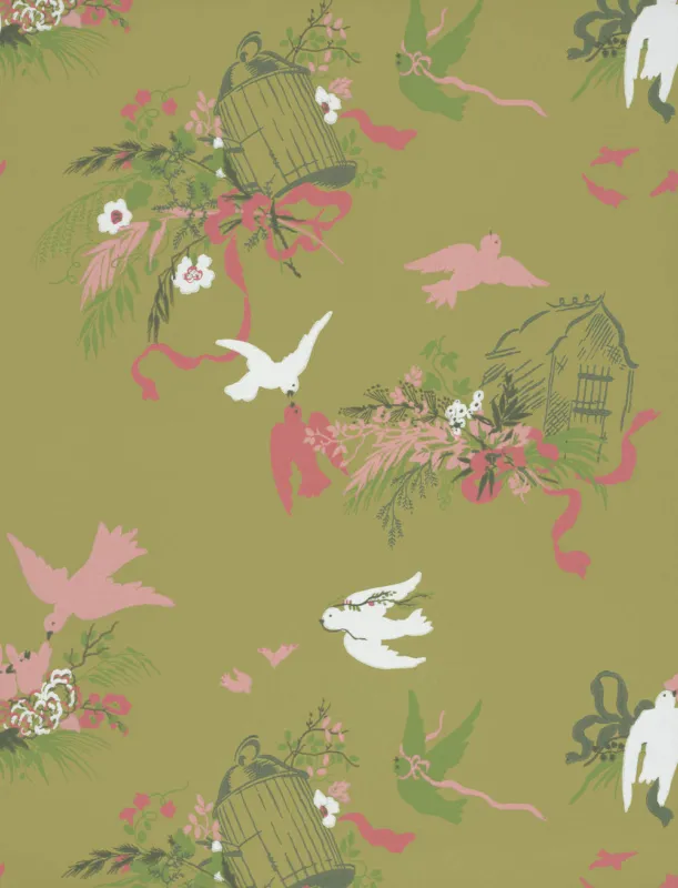 Behang Little Greene National Trust Papers III Voliéres Garden Speciale Aanbieding