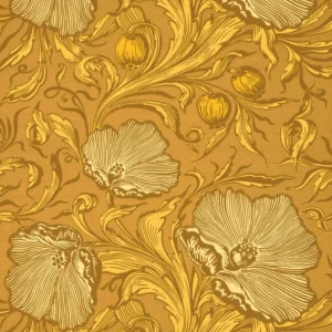 Behang Little Greene National Trust Papers III Poppy Trail Yellow Pink Tijdelijk Beschikbaar
