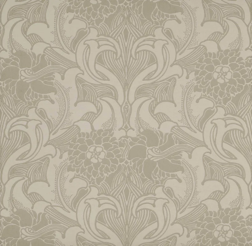 Superprijs Behang Little Greene National Trust Papers III Dahlia Scroll French Grey