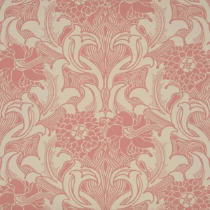 Shop Nu Behang Little Greene National Trust Papers III Dahlia Scroll Carmine