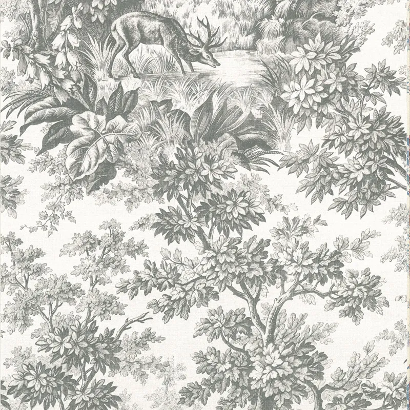 Lage Kosten Behang Little Greene Révolution Papers Stag Toile 1895 Moss