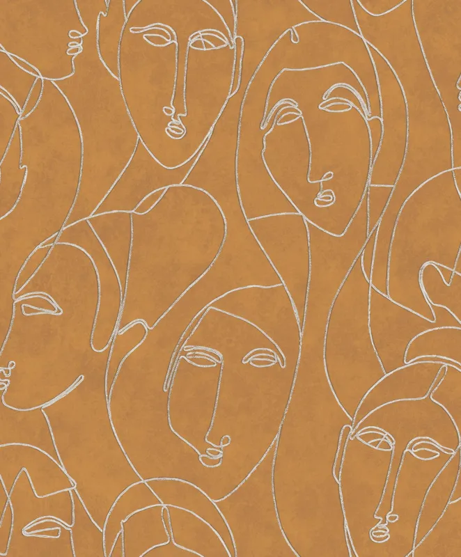 Beperkt Aanbod Khroma by Masureel Agathe AGA503 Nefertiti Gold Behang