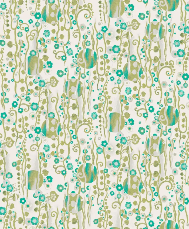 Khroma by Masureel Agathe AGA406 Mildred Aqua Behang Direct Beschikbaar