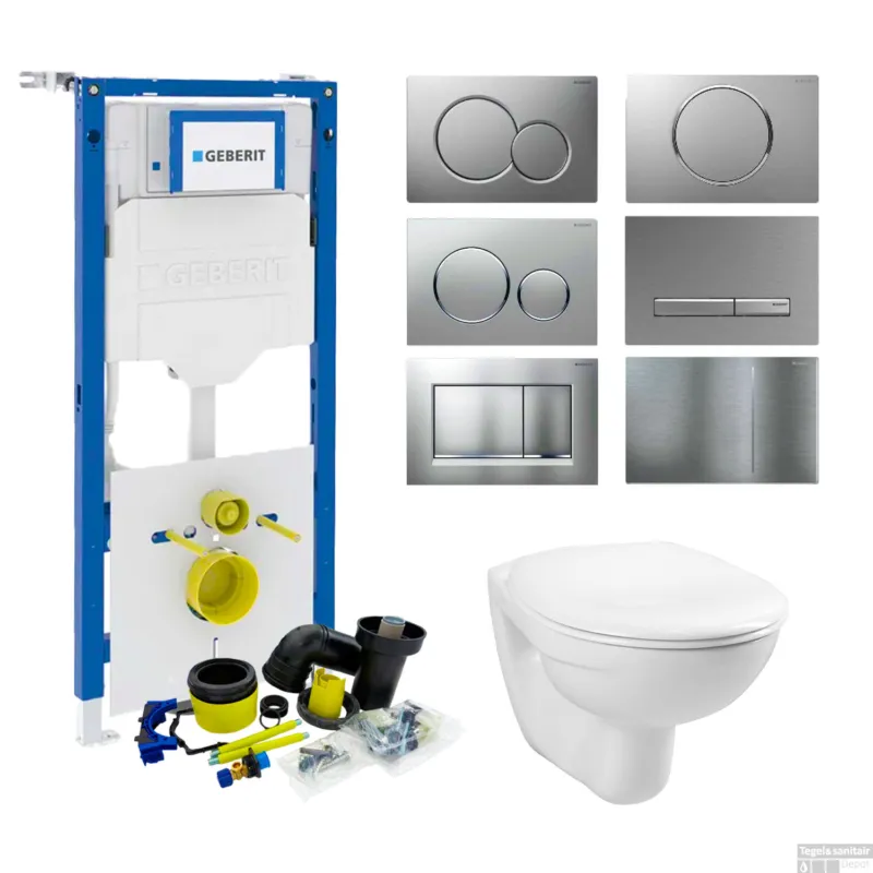Shop Nu Geberit UP320 Toiletset Compleet Inbouwreservoir Basic Smart Wit Met drukplaat SET01