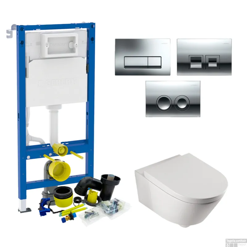 Geberit UP100 Toiletset Compleet Inbouwreservoir BWS Metro Set42 met drukplaat Snelle Levering