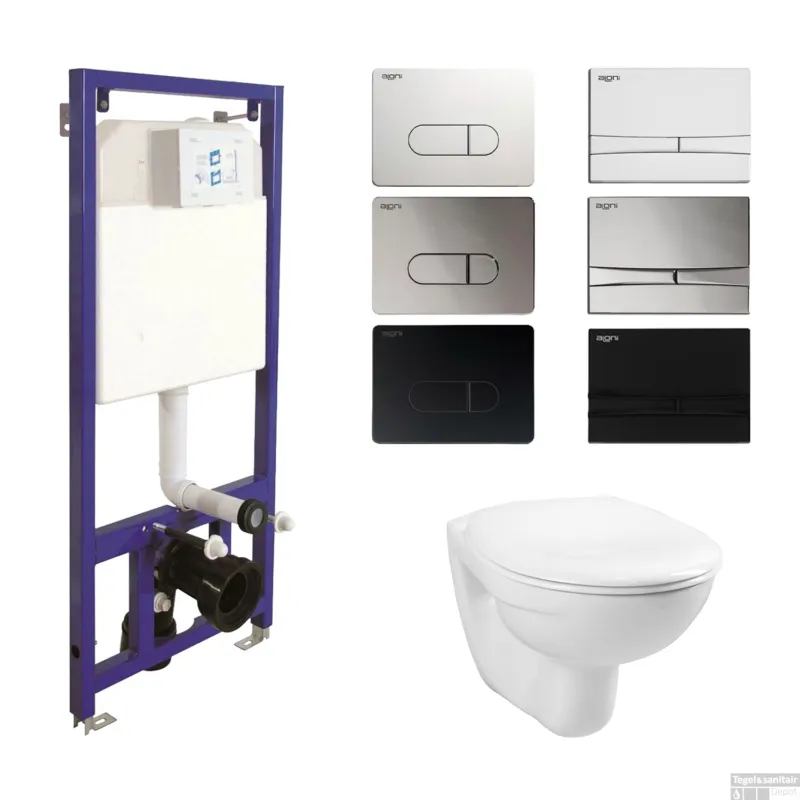 Nieuw Toiletset Budget 01 B&W Basic Met B&W Drukplaat