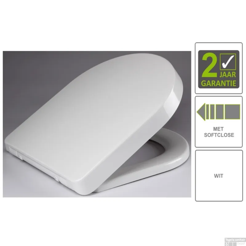 Premium BWS Closetzitting DeeLine QuickRelease Softclose Met Deksel Wit