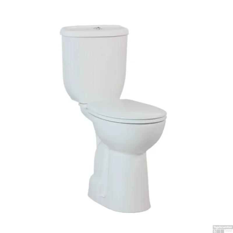 Duoblok Toiletpot Staand Verhoogd +8 cm Wit Compleet (PK) Weekendaanbieding