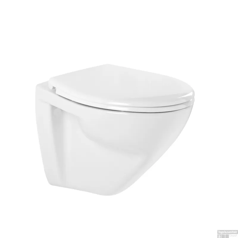 Snelle Levering Wandtoilet Sanindusa Plus 6 cm Verhoogd Rimless Keramiek incl. Soft Close Zitting Wit