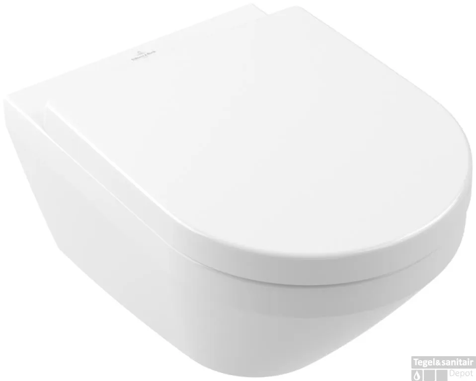 Lage Prijs Toilet Villeroy & Boch Architectura Combipack met Zitting 53x37x37,5 cm TwistFlush Wit Alpine