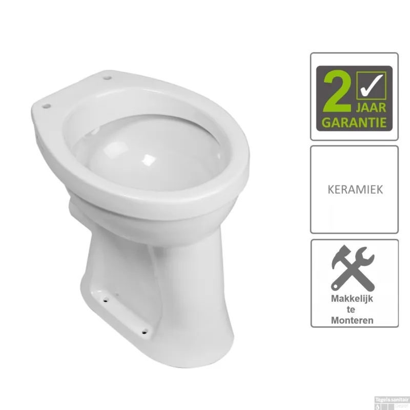 BWS Toiletpot Staand Verhoogd 6 PK Wit Superprijs