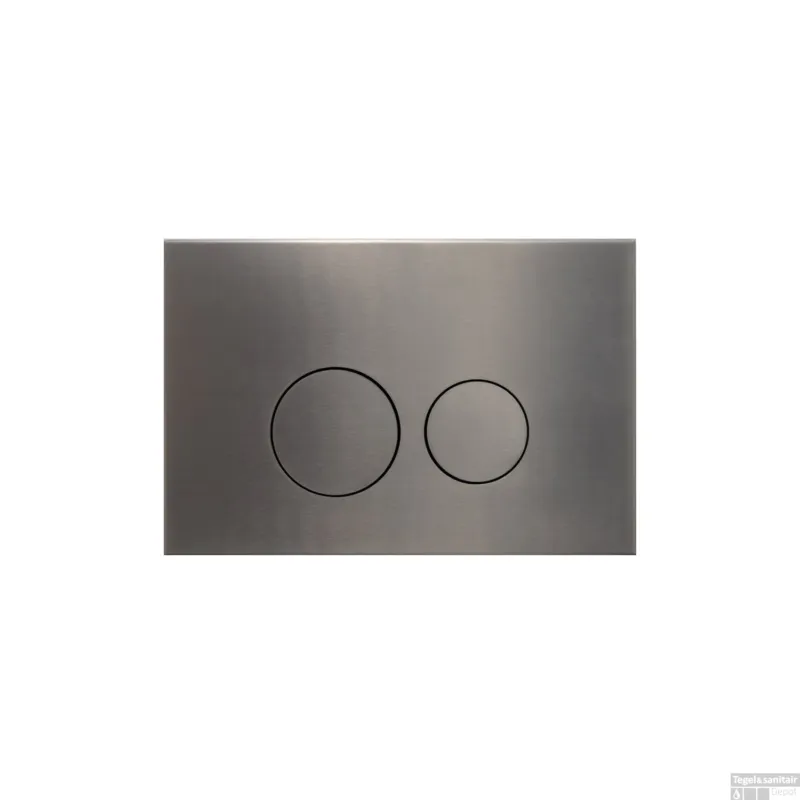 Weekendaanbieding Bedieningsplaat Qeramiq Push Met DualfFush Frontbediening Metaal Rond Gunmetal