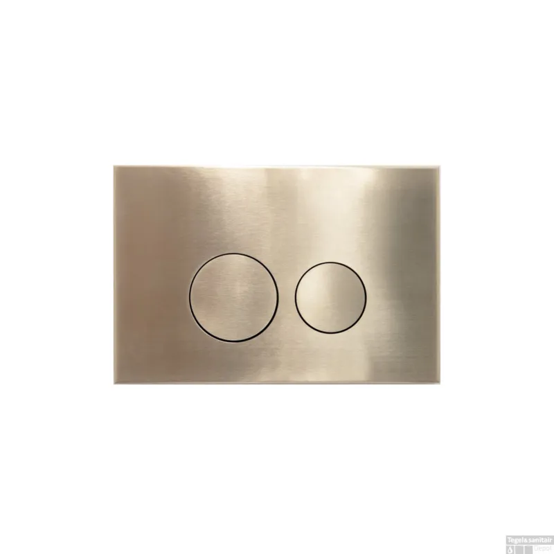 Bedieningsplaat Qeramiq Push Met DualfFush Frontbediening Metaal Rond Geborsteld Messing Shop Nu