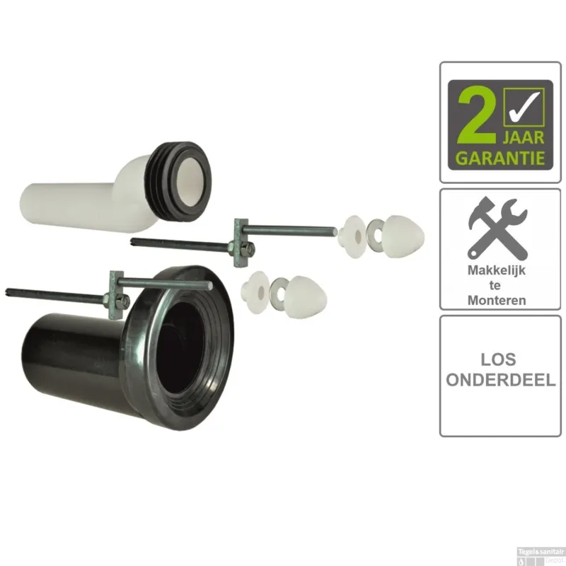 BWS Wandcloset-Verhoogset Tbv Inbouwreservoir Compleet Zwart Must-Have
