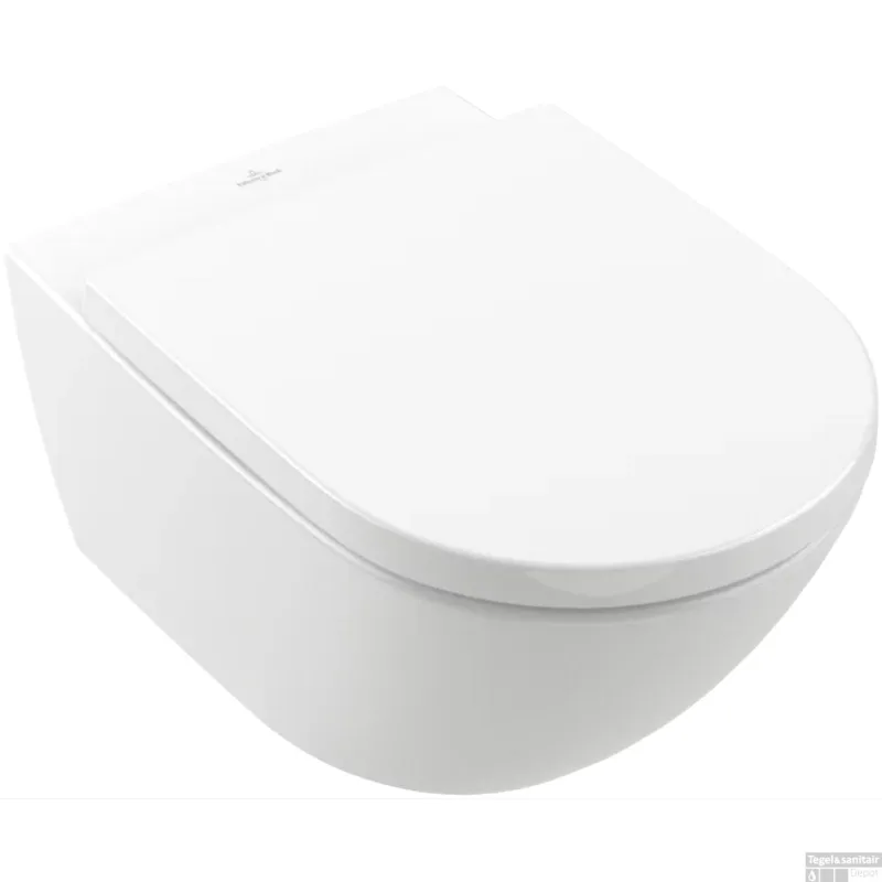 Op = Op Wandcloset Villeroy & Boch Subway 3.0 CeramicPlus TwistFlush AntiBac 37x56x40 cm Wit Alpin