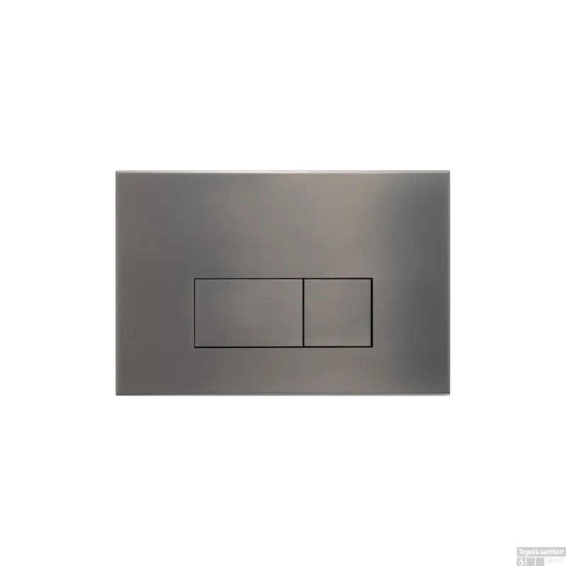 Express Levering Bedieningsplaat Qeramiq Push Met DualfFush Frontbediening Metaal Rechthoek Gunmetal