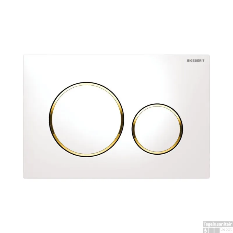 Populair Bedieningsplaat Geberit Sigma 20 DF Wit met goud