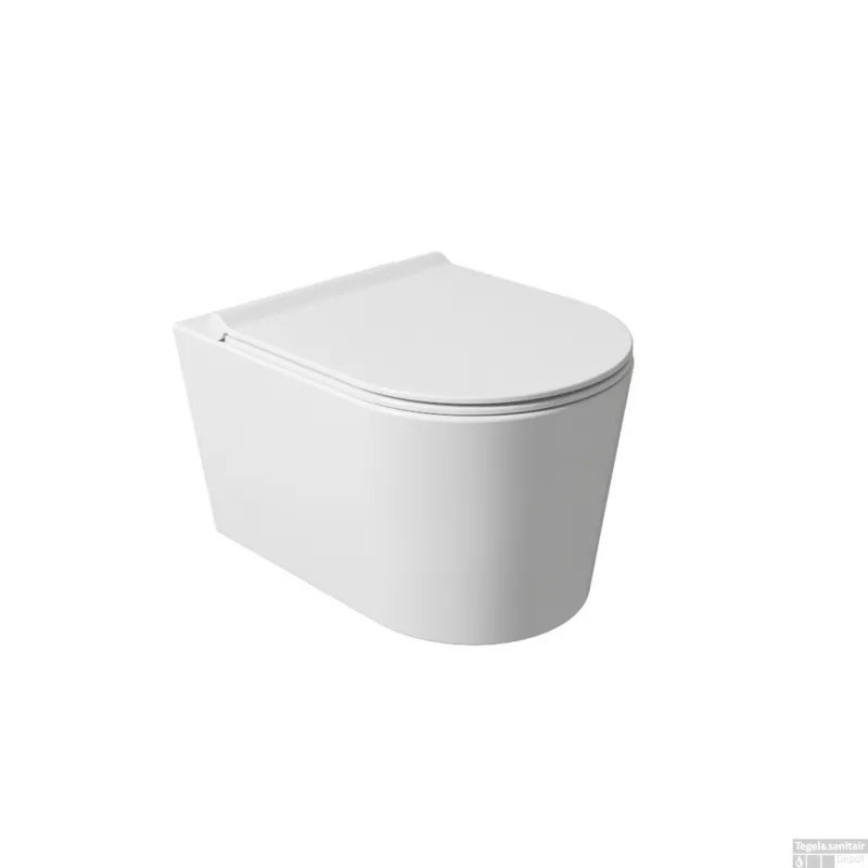 Wandcloset Salenzi Civita 50x35x36.5cm Keramiek Rimless Glans Wit (excl. zitting) Betaalbaar